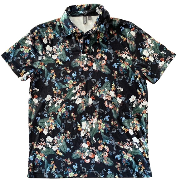 ASOS Other - ASOS Polo with Revere Collar in Floral Velour Men's Size Large